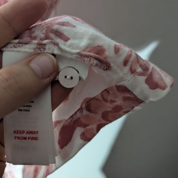 Joie Pink Floral Cotton Button Up Shirt Cottagecore Spring Women's Size Medium - Picture 6 of 6